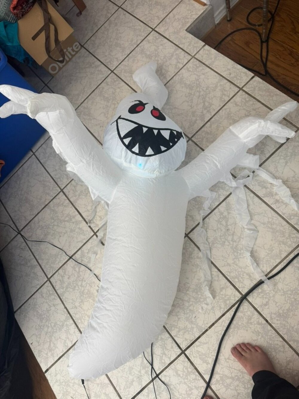5ft GOOSH Halloween Inflatable Hanging Ghost With Evil Smile